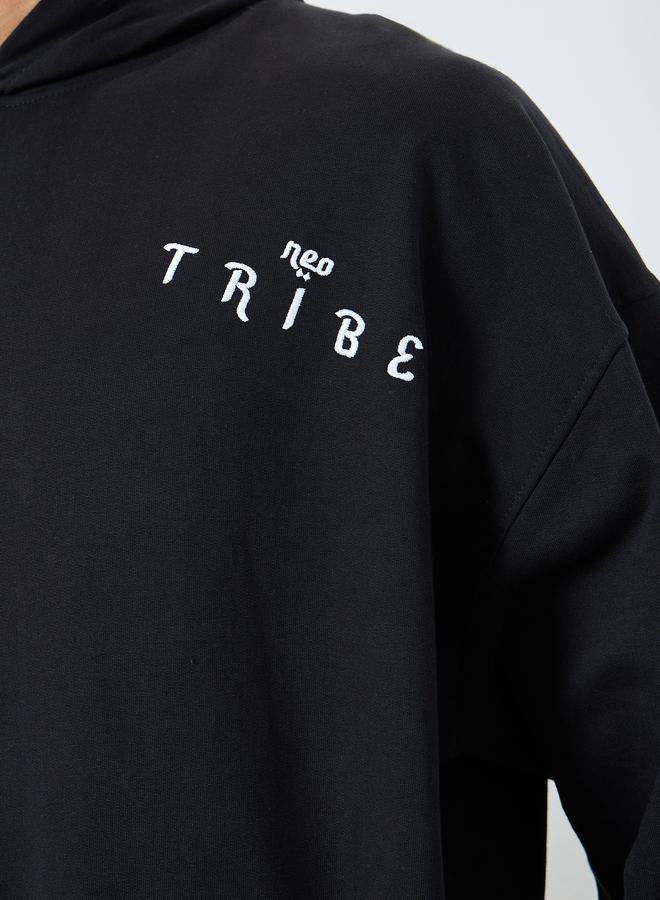 Styli Men Black Oversized Heavy Fleece Hoodie - Image 4